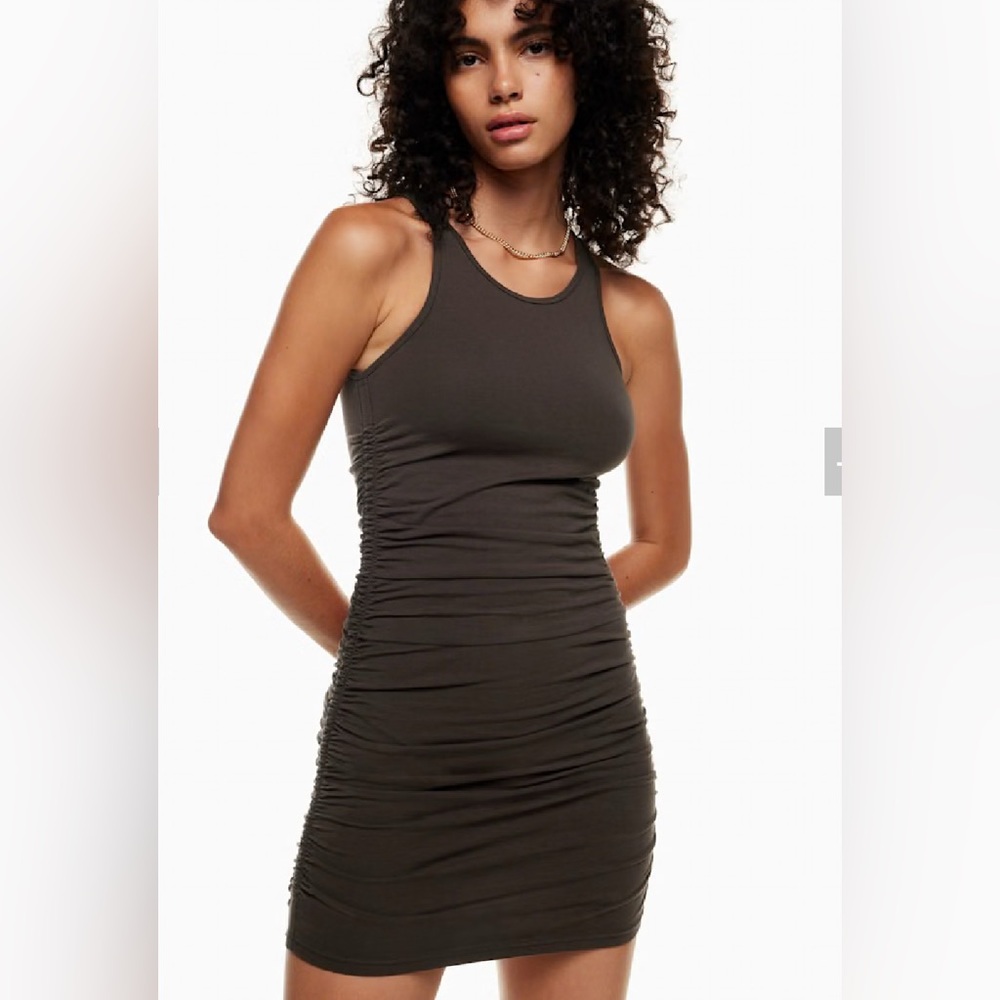 Tna Aritzia Bodycon Brown Tank Dress Sz S EUC